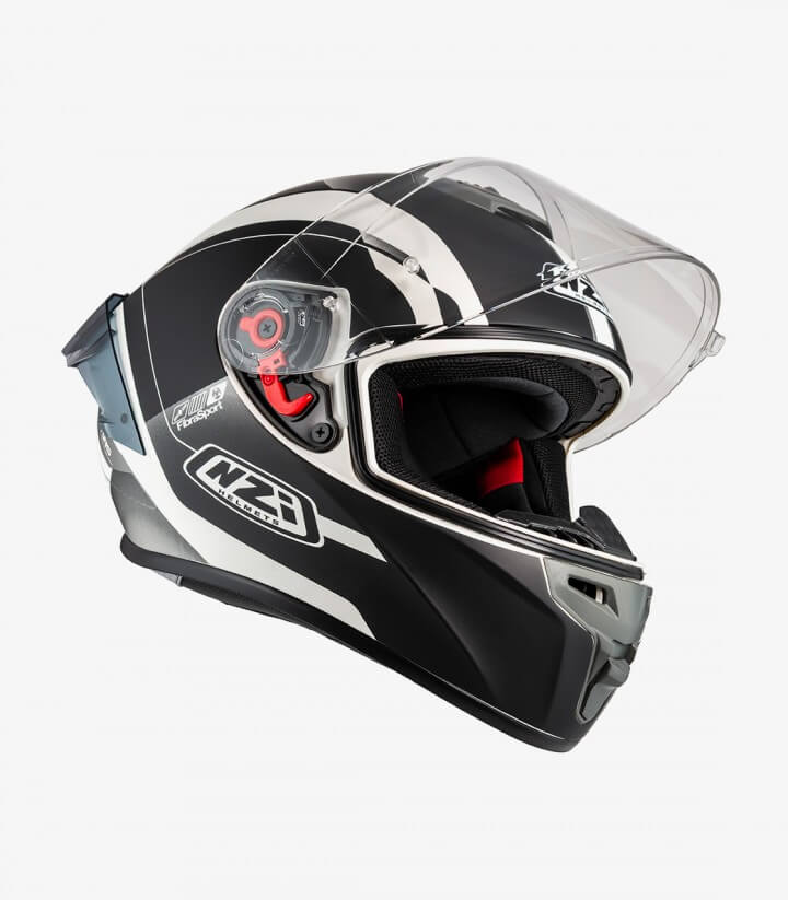 Integralhelm NZI Trendy 3 Stream Elegance Weiß und Schwarz + getöntes Visier