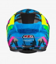 NZI Trendy 3 Stream Camu Blue, neon, and pink + tinted visor Full Face Helmet