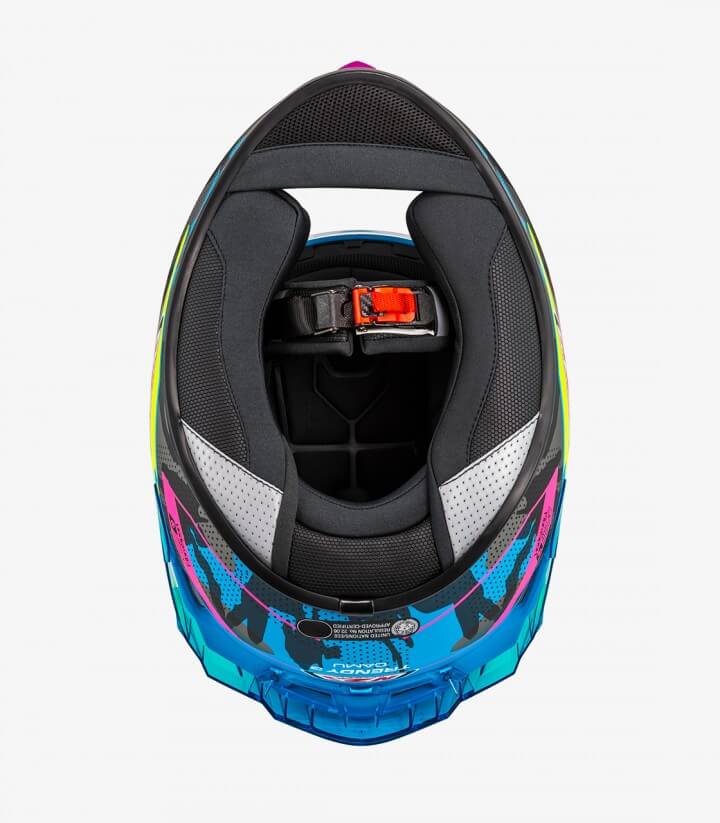 Casco Integral NZI Trendy 3 Stream Camu Azul, neón y rosa + visor tintado