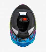 NZI Trendy 3 Stream Camu Blue, neon, and pink + tinted visor Full Face Helmet