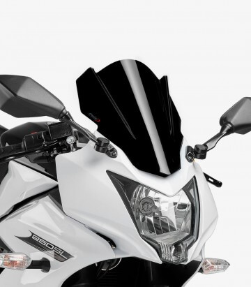 Windschild Puig Z-Racing Kawasaki Ninja 250SL (15-16) Schwarz 7630N