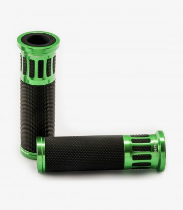 Green Racing motorcycle grips by Puig