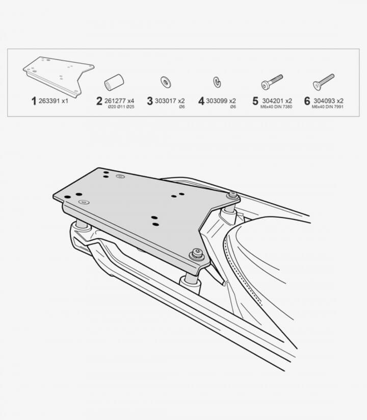 Soporte baúl SHAD W0RS14ST para BMW R1300GS (25), R1300GS Adventure (25)