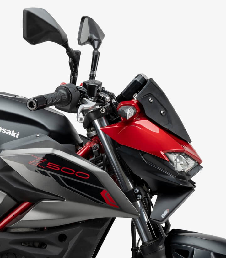Naked frontal winglets 22190J for Kawasaki Z500 (24-25) Matt black by Puig