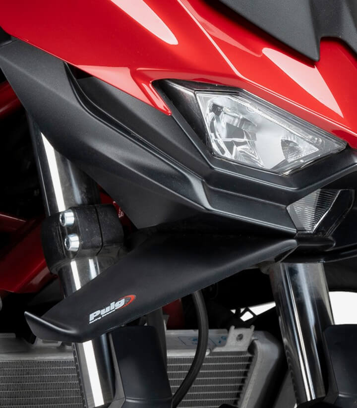 Alerones frontales Naked 22190J para Kawasaki Z500 (24-25) color Negro mate de Puig