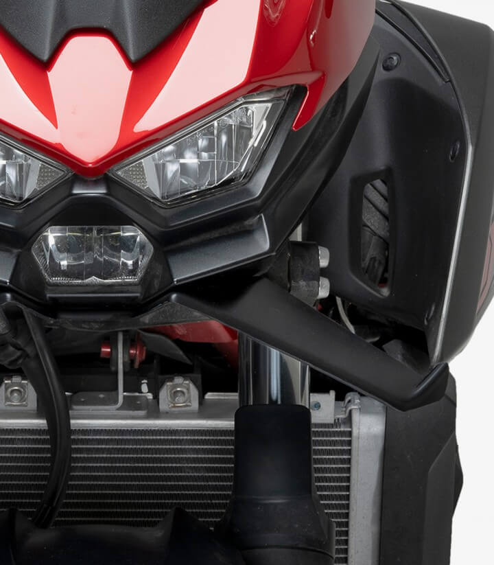 Naked frontal winglets 22190J for Kawasaki Z500 (24-25) Matt black by Puig