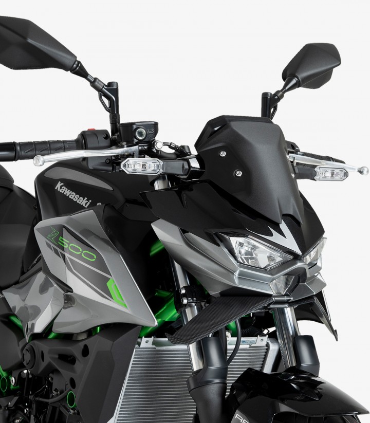 Naked frontal winglets 22190C for Kawasaki Z500 (24-25) Carbon simile by Puig