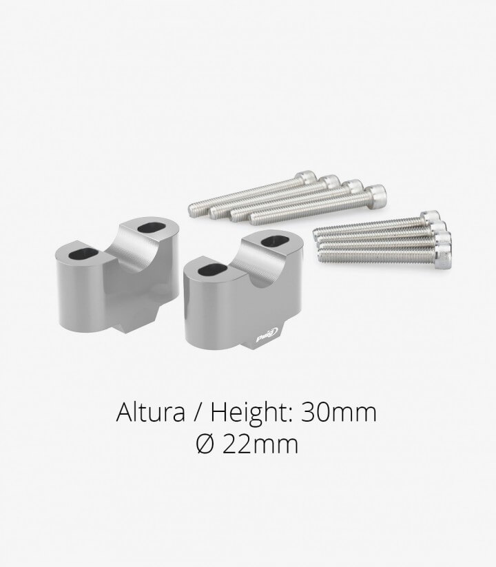 Puig Lenkerböcke 3672P mit 30 mm Höhe und 22 mm Durchmesser in Silber
