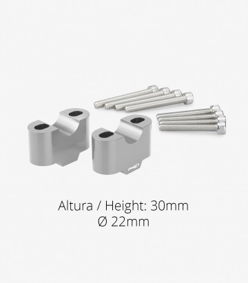 Puig Risers 3672P with 30mm height and 22mm diameter in Silver