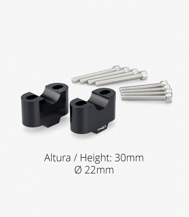 Puig Lenkerböcke 3672N mit 30 mm Höhe und 22 mm Durchmesser in Schwarz