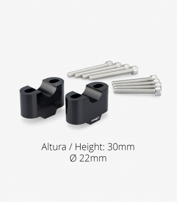 Puig Risers 3672N with 30mm height and 22mm diameter in Black