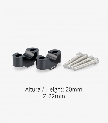Puig Risers 3671N with 20mm height and 22mm diameter in Black