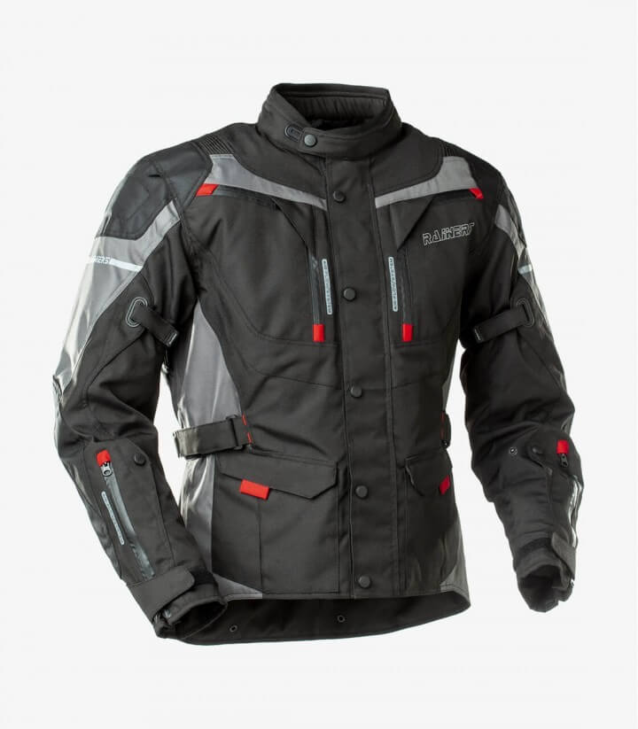 Chaqueta de Invierno unisex Rainers Duna negro y rojo DUNAN