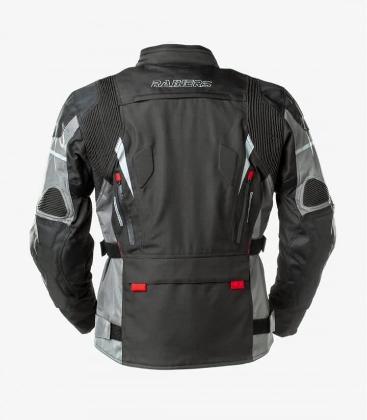 Duna black & red unisex Winter motorcycle Jacket by Rainers DUNAN