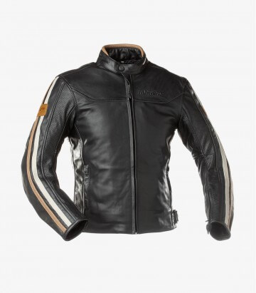 Jaguar black, white & brown for men Winter motorcycle Jacket by Rainers
