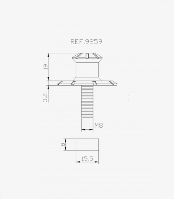 Diábolos PRO Puig Dorados rosca M8 9259O