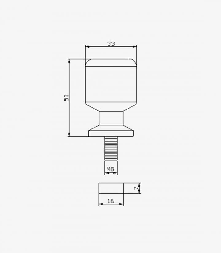 Schutz-Diabolos Puig Schwarz Gewinde M8 7184N