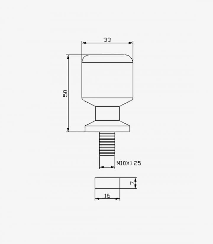 Diábolos Protectores Puig Negros rosca M10/125 4033N