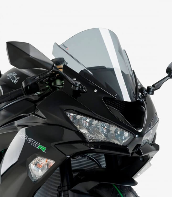 Kawasaki ZX-6R 636 2019 Puig Racing Smoked Windshield 3177H