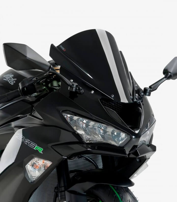 Kawasaki ZX-6R 636 2019 Puig Racing Black Windshield 3177N