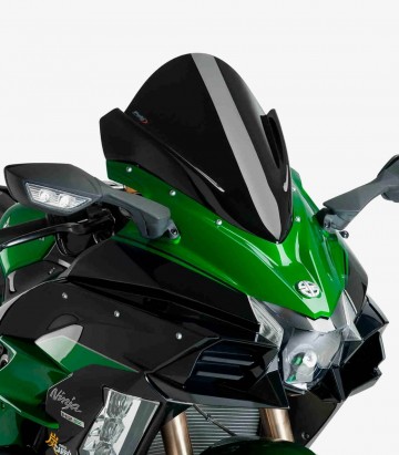 Windschild Puig Z-Racing Kawasaki Ninja H2 SX (18-22) Schwarz 9704N