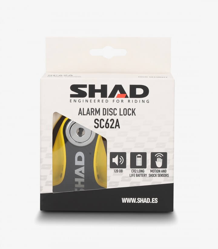 Candado Disco con Alarma SHAD SC62A Amarillo C0S6203A