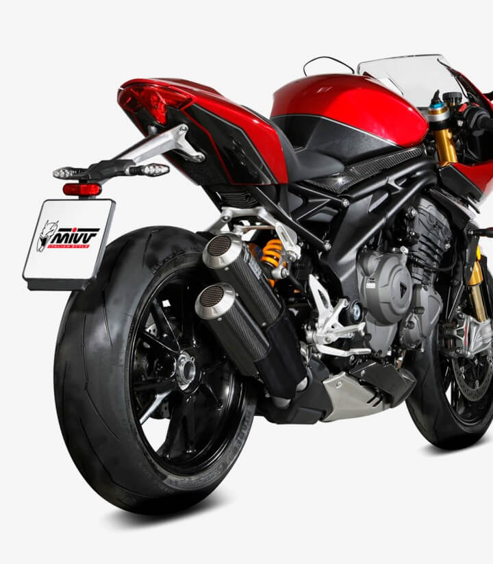 MIVV MK3 Auspuff Carbon für Triumph Speed Triple, Speed Twin (21-24) T.025.LM3C