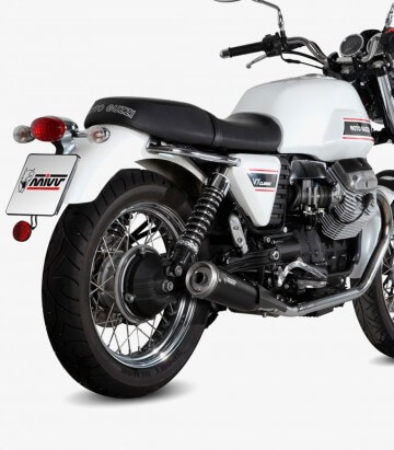 MIVV Ghibli Auspuff Schwarz für Moto Guzzi V7 Classic/Special (08-16) M.010.LGB
