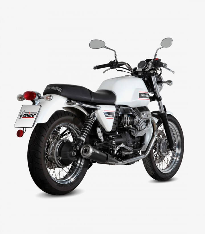 MIVV Ghibli Auspuff Schwarz für Moto Guzzi V7 Classic/Special (08-16) M.010.LGB
