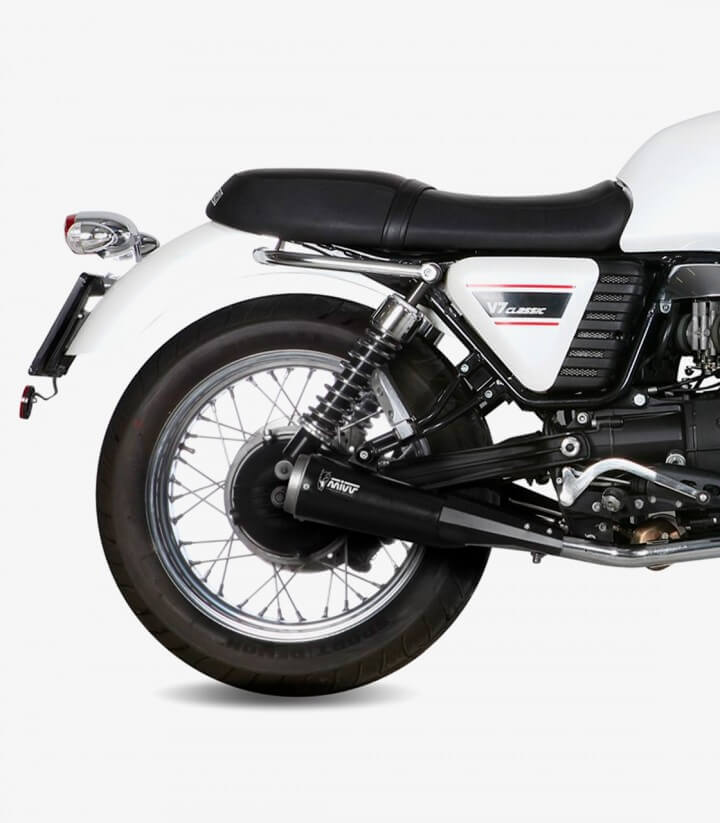 MIVV Ghibli Auspuff Schwarz für Moto Guzzi V7 Classic/Special (08-16) M.010.LGB