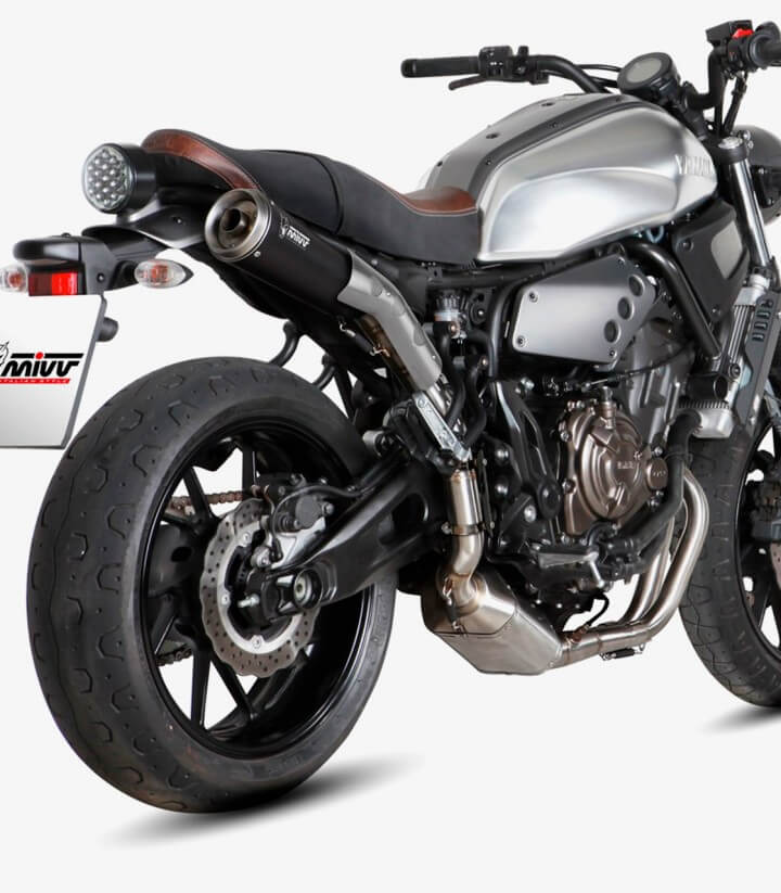 MIVV Ghibli Auspuff Schwarz für Yamaha XSR 700 (16-20) Y.052.LGB