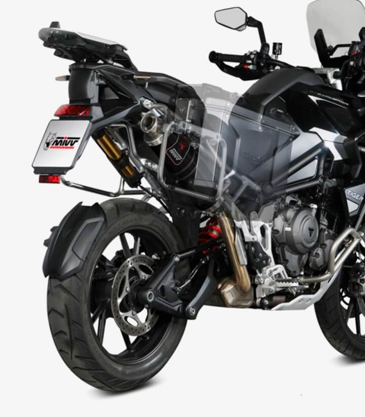 MIVV Dakar Auspuff Schwarz für Triumph Tiger 1200 GT/Rally Explorer/Rally Pro/XCA/XCX/XR/XRT/XRX (21-26) T.023.LDKB