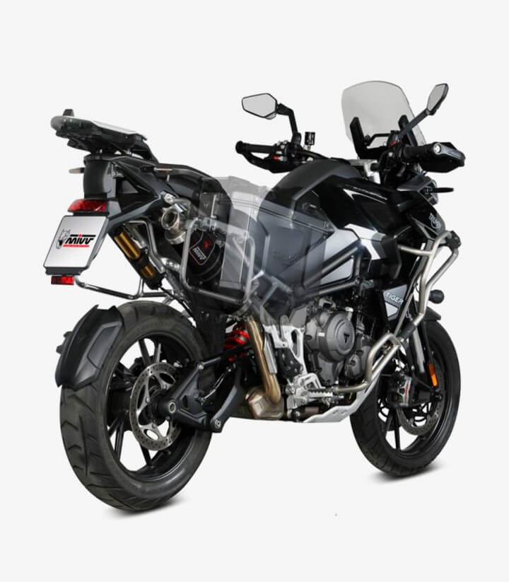 MIVV Dakar Auspuff Schwarz für Triumph Tiger 1200 GT/Rally Explorer/Rally Pro/XCA/XCX/XR/XRT/XRX (21-26) T.023.LDKB