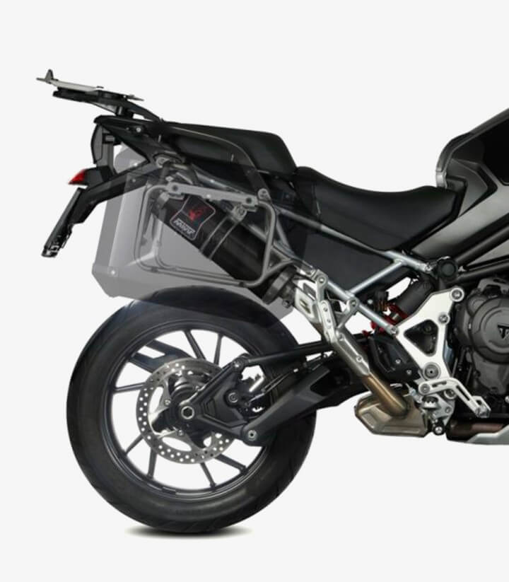 MIVV Dakar Auspuff Schwarz für Triumph Tiger 1200 GT/Rally Explorer/Rally Pro/XCA/XCX/XR/XRT/XRX (21-26) T.023.LDKB