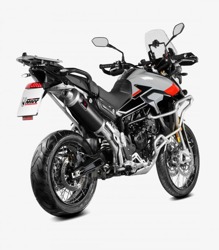 MIVV Dakar Auspuff Schwarz für Triumph Tiger 900 (24-25), Tiger 900 GT Pro (24-26) T.028.LEKB