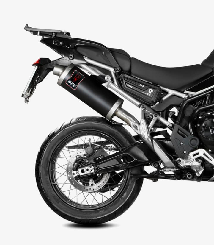 MIVV Dakar Auspuff Schwarz für Triumph Tiger 900 (24-25), Tiger 900 GT Pro (24-26) T.028.LEKB