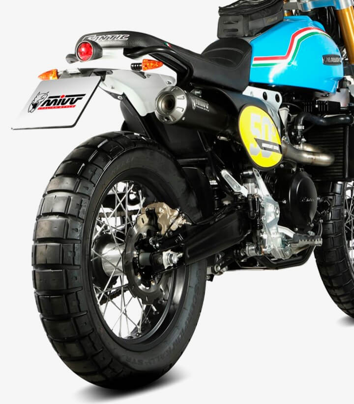 Auspuff MIVV X-M1 Schwarz für Fantic Caballero 500 Rally / Scrambler 500 (21-24) FM.001.SC4B