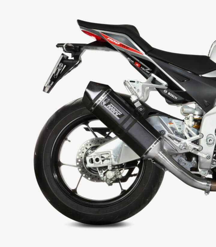 MIVV Speed Edge Auspuff Schwarz für Aprilia Tuono V4 1100 Factory (18-20) A.012.LRB