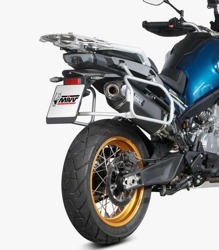 MIVV Speed Edge Auspuff Schwarz für CFMOTO 800MT Explore (22-26), Sport/Touring (22-25) CF.001.LRB