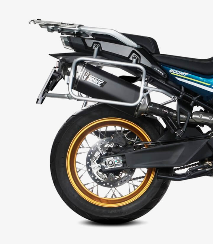 MIVV Speed Edge Auspuff Schwarz für CFMOTO 800MT Explore (22-26), Sport/Touring (22-25) CF.001.LRB