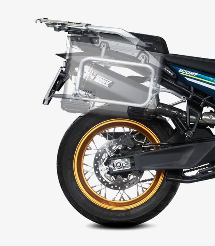 MIVV Speed Edge Auspuff Schwarz für CFMOTO 800MT Explore (22-26), Sport/Touring (22-25) CF.001.LRB
