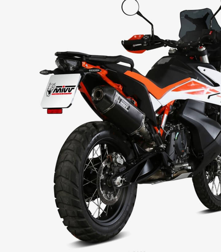 MIVV Speed Edge Auspuff Schwarz für KTM 790 Adventure R/S (19-26), 890 Adventure R (20-26), 890 SMT (23-26) KT.021.LRB