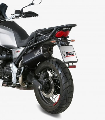 MIVV Speed Edge Auspuff Schwarz für Moto Guzzi V85 TT (19-25) M.013.LRB