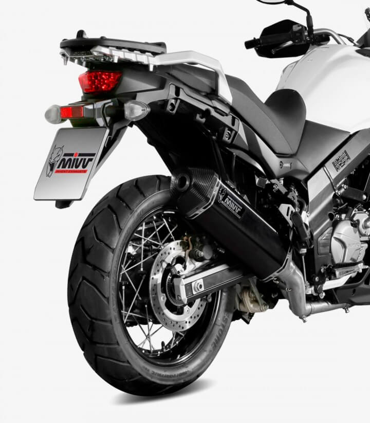MIVV Speed Edge Auspuff Schwarz für Suzuki V-Strom 1000/650 (17-25) S.049.LRB