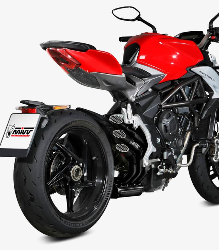 MIVV Speed Edge Auspuff Schwarz für MV Agusta Brutale 800 (17-25) V.003.LHB