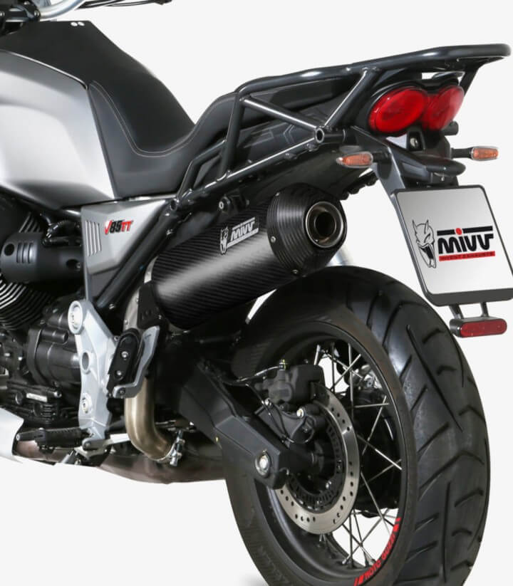 Escape MIVV Oval Carbono para Moto Guzzi V85 TT (19-25) M.013.LEC 