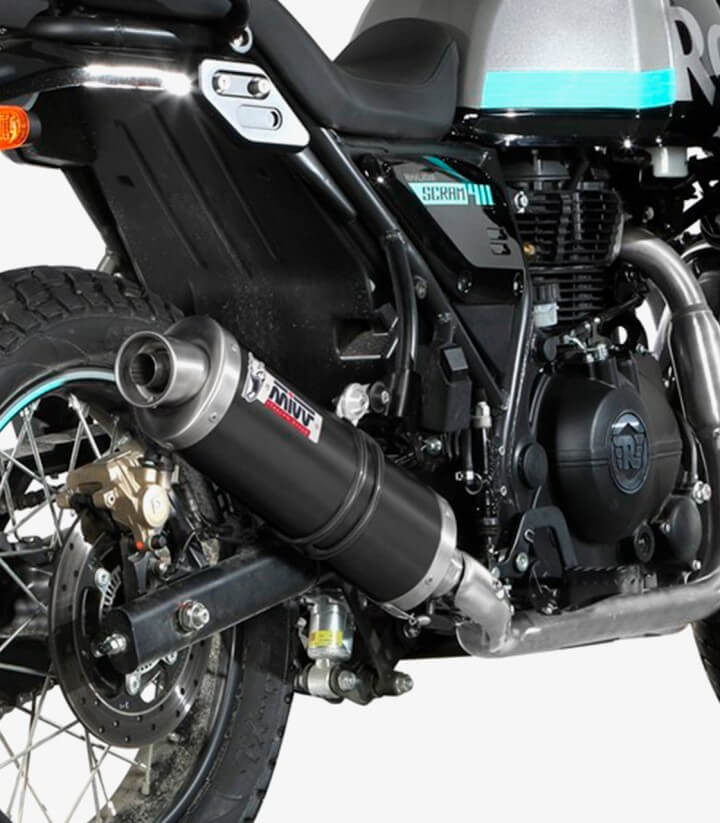 Auspuff MIVV Oval Schwarz für Royal Enfield Himalayan 410 (21-23), Scram 411 (22-24) RE.001.LZ