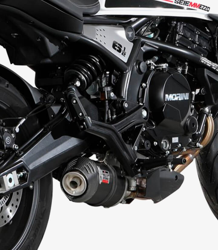 Auspuff MIVV Oval Schwarz für Moto Morini Seiemmezzo 650 STR (22-24) MM.002.LZC