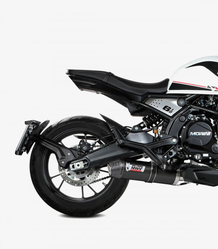 Auspuff MIVV Oval Schwarz für Moto Morini Seiemmezzo 650 STR (22-24) MM.002.LZC