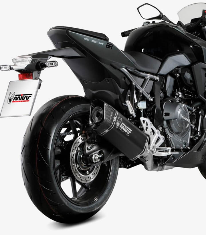 MIVV SR-1 Auspuff Schwarz für Suzuki GSX-8R (24), GSX-8S (22-25), SV 650 S (24) S.063.LR1XB